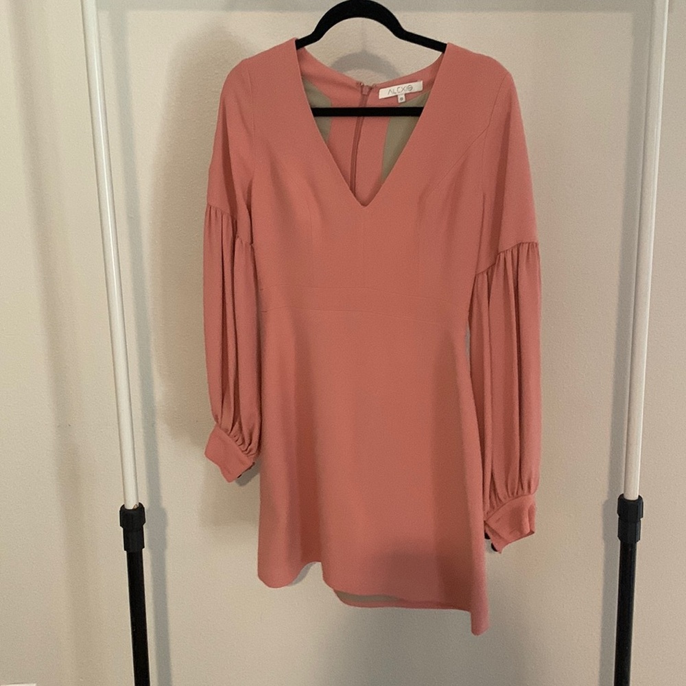 Small Alexis Pink Long Bubble Sleeve Dress
